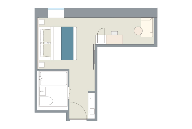 layout drawing of QUEEN ATRIUM SIDE 23sqm