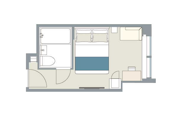 layout drawing of QUEEN 18sqm