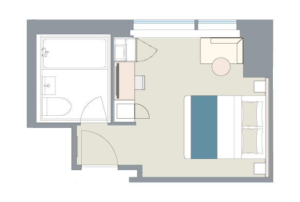 layout drwing of QUEEN TRAIN VIEW 20sqm