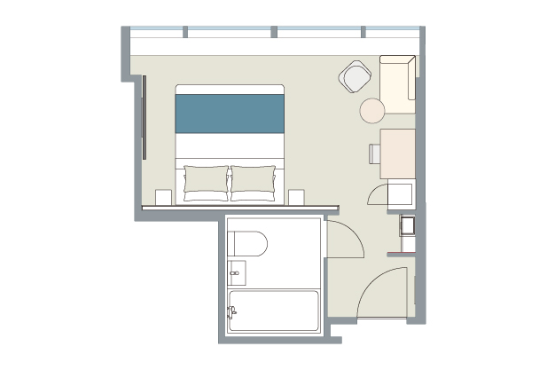 layout drawing of KING DELUXE 28sqm