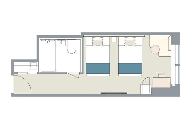 layout drawing of TWIN 25sqm
